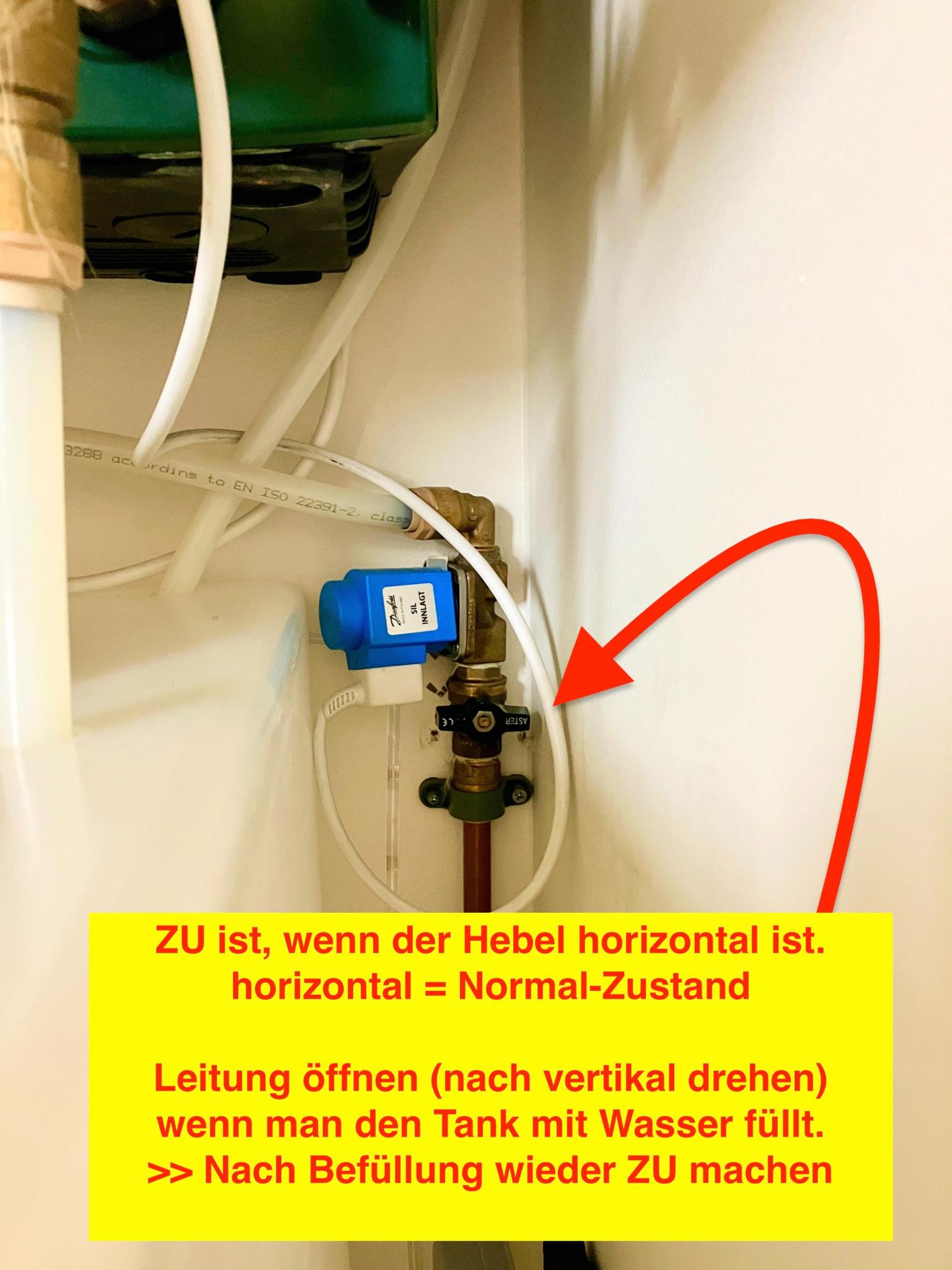 Wassertank Ventil Anleitung
